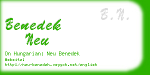 benedek neu business card